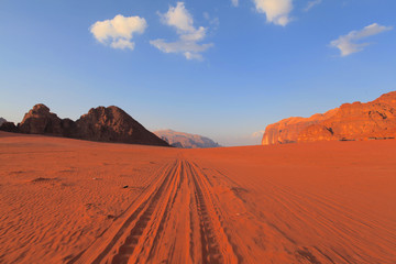 Fototapeta na wymiar Wadi Rum red desert in Jordan