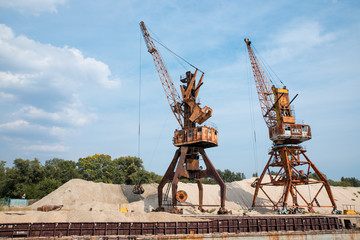 Fototapeta na wymiar mining crane on construction site - stock photo