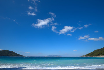 Fototapeta premium Skopelos island , the beach of Kastani Greece.