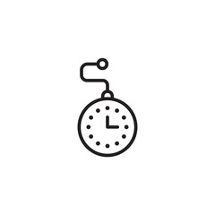 Pocket watch with chain isolated on white background. Modern, simple flat vector illustration for web site or mobile app. Trendy Flat style for graphic design,  UI. EPS10. 