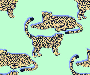 Vector background hand drawn exotic wild animals. Hand drawn ink illustration. Modern ornamental decorative background. Vector pattern. Print for textile, cloth, wallpaper, scrapbooking