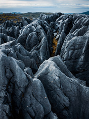 sharp rocks in a new zealand mountain landscape
