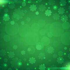 Vector Illustration of a St. Patrick's Day green  clover leaves background