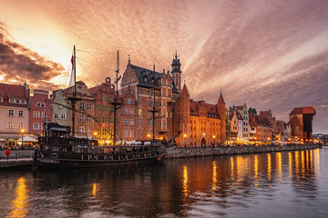Old Town of Gdansk at twilight, Poland.