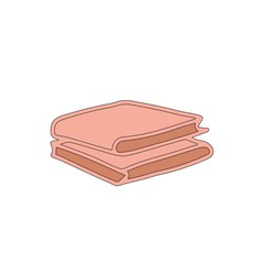 Stack of books in cartoon style isolated on white background. Sign icon. Vector simple illustration.