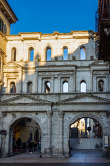 Fototapeta premium Porta Borsari, a monument of ancient Roman architecture in the city of Verona, Italy