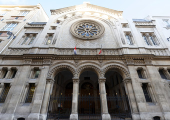 Buffault synagogue, Paris. France. It is located in Faubourg Montmartre quarter.