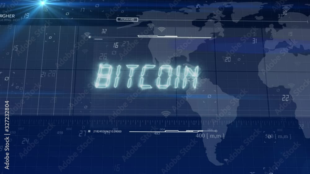 Poster table and bar graph of cryptocurrency stock exchange market indices animation 4k seamless looping vi