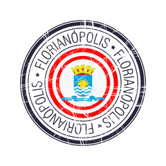 City of Florianopolis, Brazil vector stamp