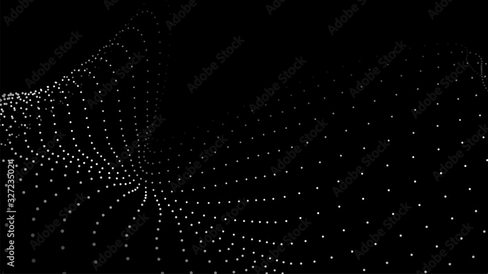 Aufkleber Abstract digital wave of particles. Futuristic point wave. Technology background vector. Vector illustration