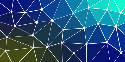 Abstract Low Polygon gradient blue Network Internet Generative Art background illustration Lowpoly