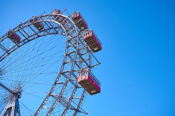 Deurstickers Ferris wheel in the Prater, amusement park, Prater, Vienna, Austria © Claudia Nass