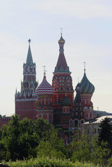 St. Basil's Cathedral in Moscow in the summer
