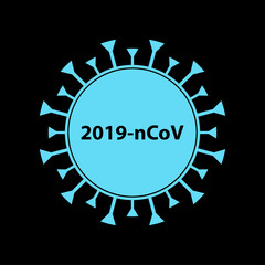 Coronavirus Bacteria Cell Icon, 2019-nCoV Novel Coronavirus Bacteria. No Infection and Stop Coronavirus Concepts. Dangerous Coronavirus Cell in China, Wuhan