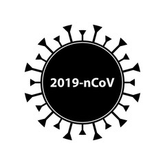 Coronavirus Bacteria Cell Icon, 2019-nCoV Novel Coronavirus Bacteria. No Infection and Stop Coronavirus Concepts. Dangerous Coronavirus Cell in China, Wuhan