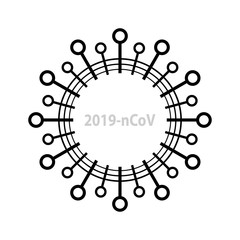 Coronavirus Bacteria Cell Icon, 2019-nCoV Novel Coronavirus Bacteria. No Infection and Stop Coronavirus Concepts. Dangerous Coronavirus Cell in China, Wuhan