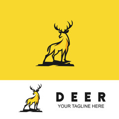 deer logo vector design icon