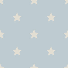 Vector seamless pattern with stars. Blue background