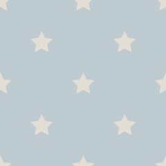 Obraz premium Vector seamless pattern with stars. Blue background