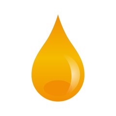 Oil drop isolated on white background. Vector illustration with honey yellow liquid drop for a web icon, logo design.
