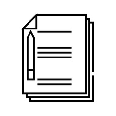 Notes line icon, concept sign, outline vector illustration, linear symbol.