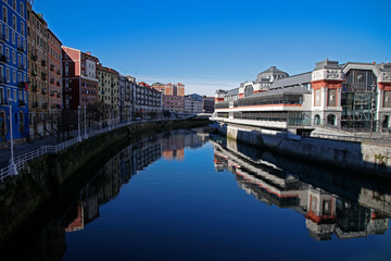 Urban view in the downtown of Bilbao