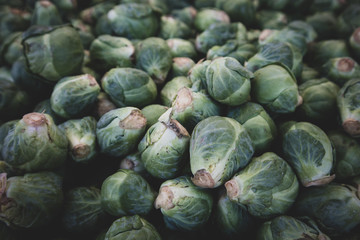 Fototapeta na wymiar Brussel Sprouts at Market