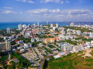 Fototapeta na wymiar Aerial view of Pattaya, Thailand