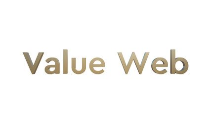 3D Rendering Value Web Word Isolated on White Background