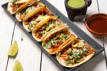 Mexican pork tacos called 