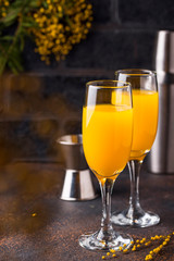 Mimosa cocktail with orange juice