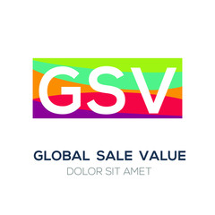 Creative colorful logo , GSV mean (global sale value) .