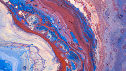 Multicolored oil inks mixed in an abstract pattern. Acrylic fill