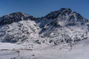 Mountain landscape in Grau Roig sector in Grandvalira, Andorra
