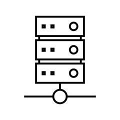 Network data server line icon, concept sign, outline vector illustration, linear symbol.