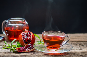 Hot pomegranate tea