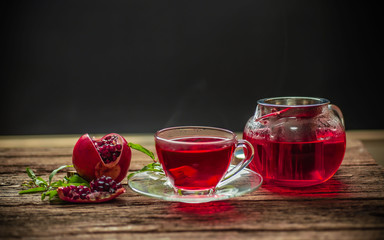 Hot pomegranate tea