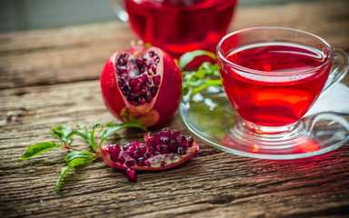 Hot pomegranate tea
