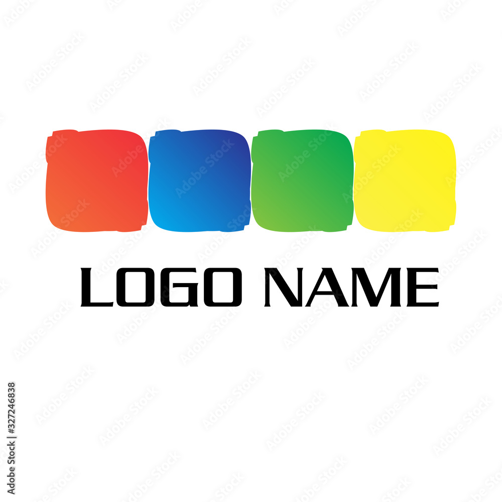 Wall mural four colorful squares logo vector template