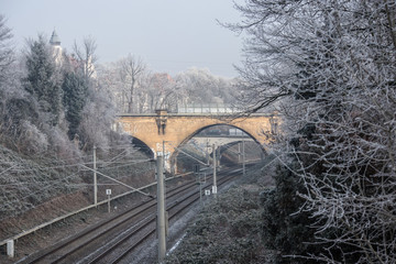 Winter Leipzig Rauhreif Schnee