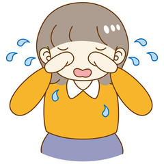 大泣きする女の子　涙　かわいい