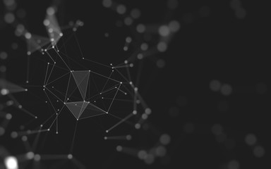 Abstract background. Molecules technology with polygonal shapes, connecting dots and lines....