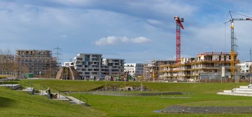 Eine Baustelle im Frankfurter Stadtteil Riedberg
