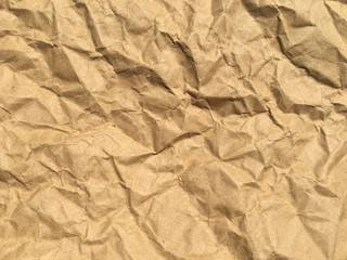 Brown wrinkle recycle paper background for Design. Blank  surface for text or work