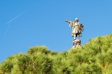 Cristobal Colon statue in Barcelona city, Spain