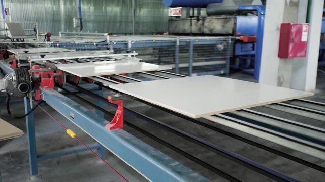 Conveyer Line For Ceramic Tile At Heavy Plant. Factory for the Production of Ceramic Tiles. The Process of Making Ceramic Tiles
