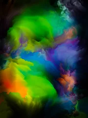 Crédence de cuisine en verre imprimé Mélange de couleurs Abstraction de nuages colorés