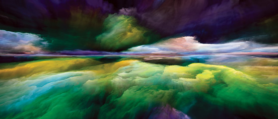 Obraz na płótnie Canvas Digital Perspectives of Land and Sky