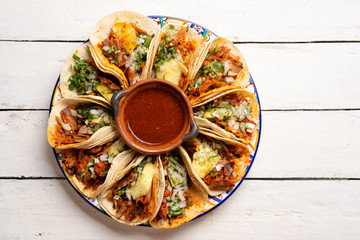 Mexican pork tacos called 