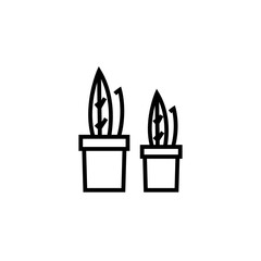 Office plants line icon, concept sign, outline vector illustration, linear symbol.